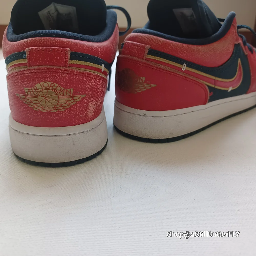 Nike Air Jordan Low Top Sneakers - Navy Blue & Red